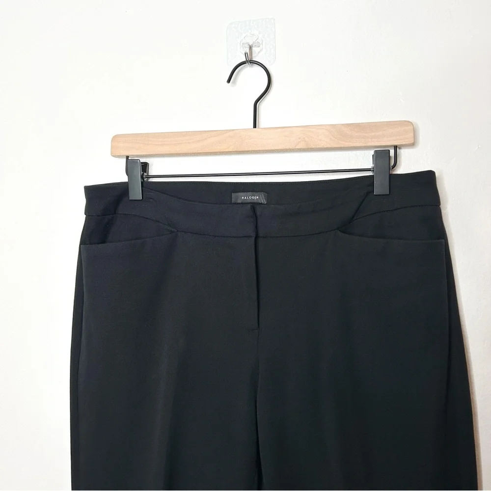 Halogen Womens Business Casual Slim‎ Straight Leg Black Trouser Pants 8